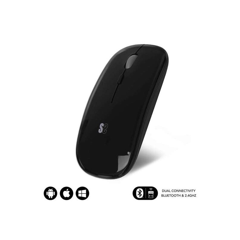 Subblim Dual Flat Mouse - Dual Connectivity - Silent Click Technology - Long-Lasting Battery - Elegant Design