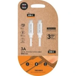 TechOneTech Câble USB-C PD 3.0 Mâle vers USB-C Mâle 1m - Recouvert de Nylon Tressé