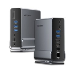 Vention Docking Station 15 en 1 USB-C vers DisplayPort/2xHDMI/USB-C 3.2 Gen2/USB-C 3.2 Gen1/2xUSB 3.2