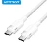 Vention Câble USB 2.0 Nickelé - 60W - 3A - 480Mbps - 2m - PVC + Aluminium - Couleur Blanc