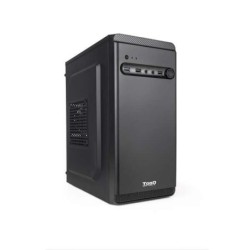 Tooq Caixa Minitorre Micro-ATX/Mini-ITX - Tamanho Disco Suportado 3.5", 2.5" - USB3.0, 2.0, Áudio HD - Ventoinha 80mm Incluída