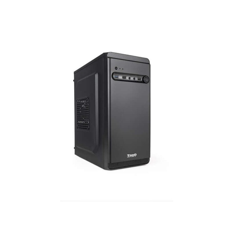 Tooq Caixa Minitorre Micro-ATX/Mini-ITX - Tamanho Disco Suportado 3.5", 2.5" - USB3.0, 2.0, Áudio HD - Ventoinha 80mm Incluída