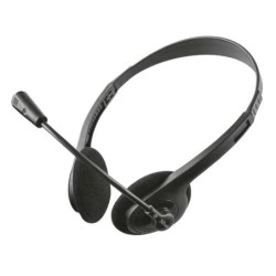 Trust Primo Chat Auscultadores com Microfone - Controlo de Volume - Diadema Ajustável - Jack 3.5mm - Cor Preto