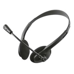 Trust Primo Chat Casque avec Microphone - Contrôle du Volume - Arceau Réglable - Jack 3.5mm - Couleur Noir