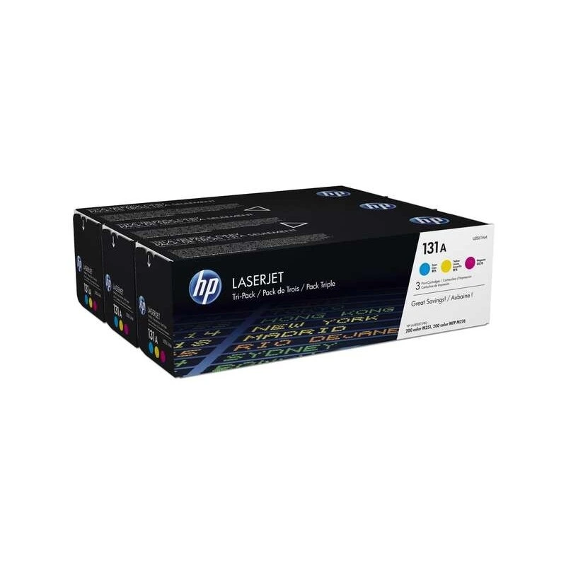 HP CF211A/CF212A/CF213A Pack de 3 Cartouches de Toner Originales - 131A