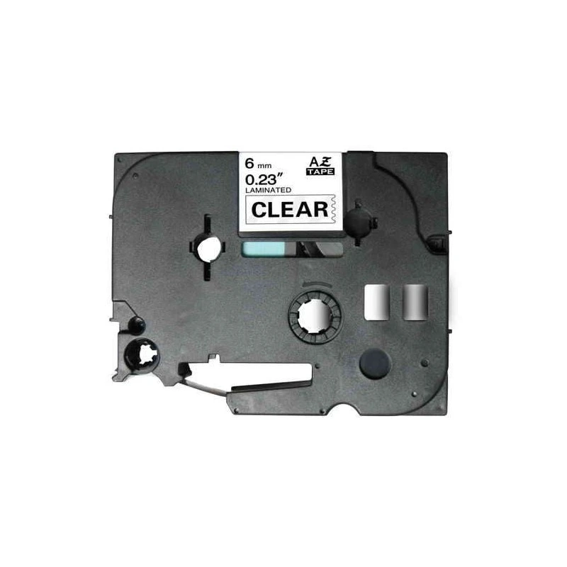 Brother TZe111 Compatible Laminated Label Tape - Black Text on Clear - Width 6mm x 8 metres
