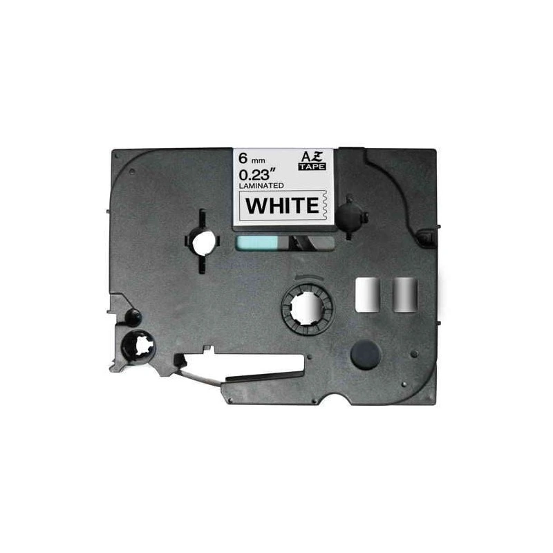 Brother TZe211 Compatible Laminated Label Tape - Black Text on White - Width 6mm x 8 metres