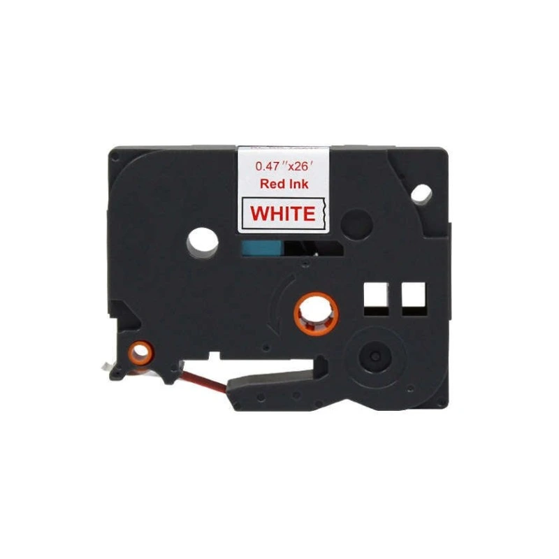 Brother TZe232 Fita Laminada Genérica de Etiquetas - Texto vermelho sobre fundo branco - Largura 12mm x 8 metros