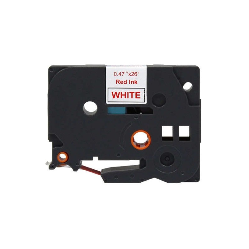 Brother TZe232 Ruban d'Étiquettes Laminé Générique - Texte Rouge sur Fond Blanc - Largeur 12mm x 8 mètres