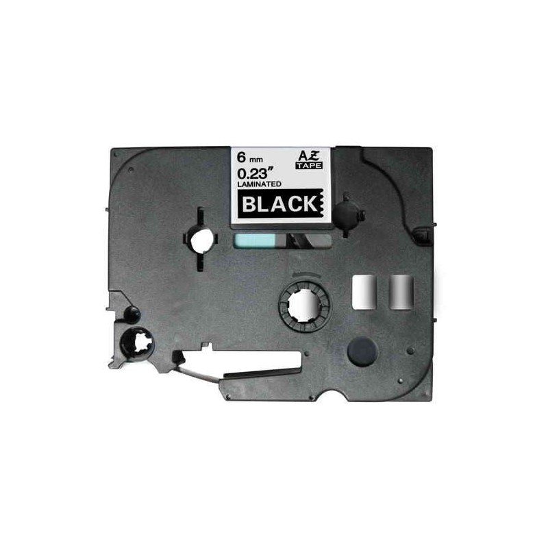 Brother TZe315 Compatible Laminated Label Tape - White Text on Black - Width 6mm x 8 metres