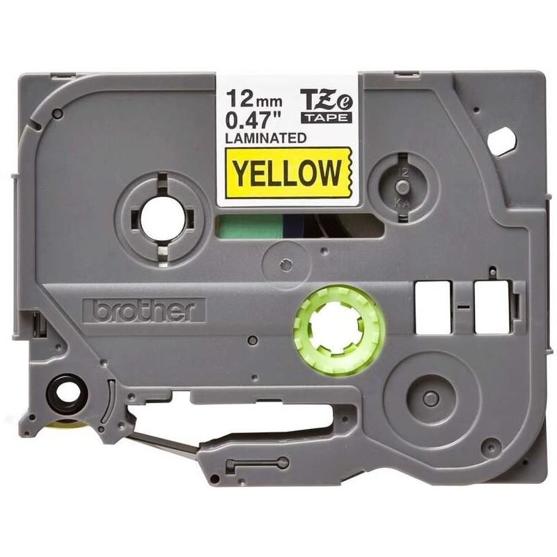 Brother TZe631 Ruban d'Étiquettes Laminé Original - Texte Noir sur Fond Jaune - Largeur 12mm x 8 mètres