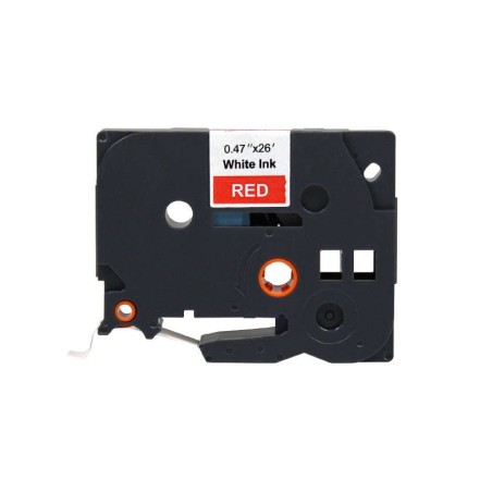 Brother TZe435 Ruban d'Étiquettes Laminé Générique - Texte Blanc sur Fond Rouge - Largeur 12mm x 8 mètres