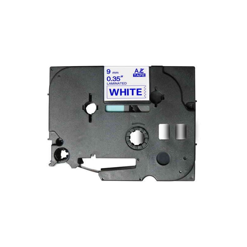 Brother TZe223 Fita Laminada Genérica de Etiquetas - Texto azul sobre fundo branco - Largura 9mm x 8 metros
