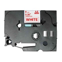 Brother TZe222 Ruban d'Étiquettes Laminé Générique - Texte Rouge sur Fond Blanc - Largeur 9mm x 8 mètres