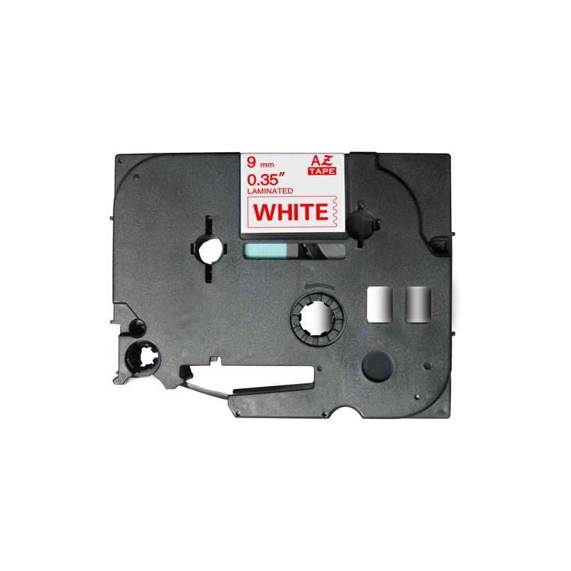Brother TZe222 Compatible Laminated Label Tape - Red Text on White - Width 9mm x 8 metres