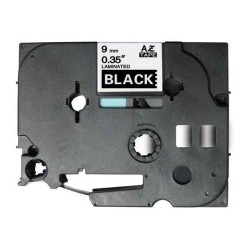 Brother TZe325 Ruban d'Étiquettes Laminé Générique - Texte Blanc sur Fond Noir - Largeur 9mm x 8 mètres