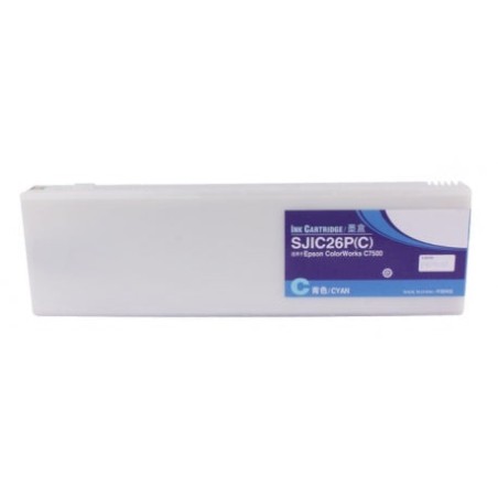 Epson SJIC26P Tinteiro Ciano Pigmentada Genérico - Substitui C33S020619/SJIC26P(C)
