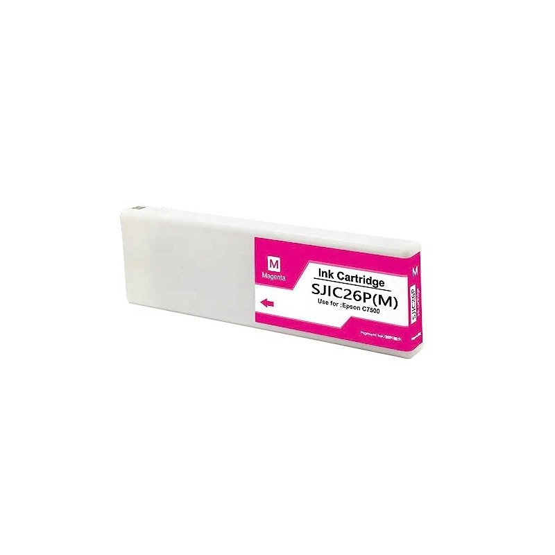Epson SJIC26P Magenta Compatible Pigment Ink Cartridge - Replaces C33S020620/SJIC26P(M)