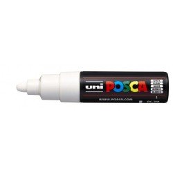 Posca PC-7M Paint Marker - Bullet-Shaped Polyester Tip 4.5-5.5mm - Water-Based Ink - Light Resistant - White