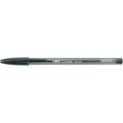 Bic Cristal Large Esferográfica - Ponta Grossa de 1,6mm - Traço de 0,60mm - Tinta com Base de Óleo - Translúcido - Cor Preto