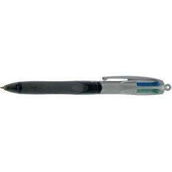 Bic 4 Colours Grip Pro Esferográfica Retrátil com Grip - Ponta Média de 1mm - Traço de 0,4mm - Tinta com Base de Óleo - Corpo