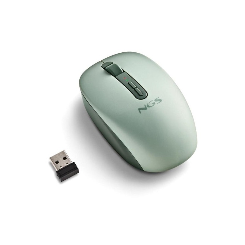 NGS Fog Dual Wireless Mouse 1600 dpi - Bluetooth 5.2 and 2.4 GHz - 3 Buttons - Silent - Green