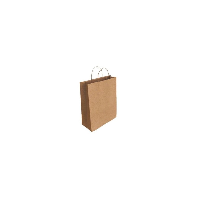Bismark Bolsa de Papel Kraft - Medidas 24x8x18cm - Color Marron