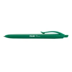 Milan P1 Touch Retractable Ballpoint Pen - 1mm Round Tip - Oil-Based Ink - Smooth Writing - 1,200m Writing Length - Green