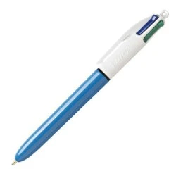 Bic 4 Colours Original Esferográfica de Esfera Retrátil - Ponta Média de 1,0 mm - Tinta com Base de Óleo - Corpo Azul/Branco