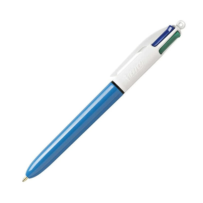 Bic 4 Colours Original Esferográfica de Esfera Retrátil - Ponta Média de 1,0 mm - Tinta com Base de Óleo - Corpo Azul/Branco