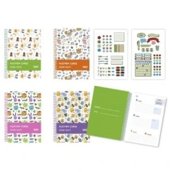 Bismark Animals School Diary 26-27 Week to View A5 - Laminated Card Cover - Coloured Inner Pages - Monthly Planner - 2 Sheets