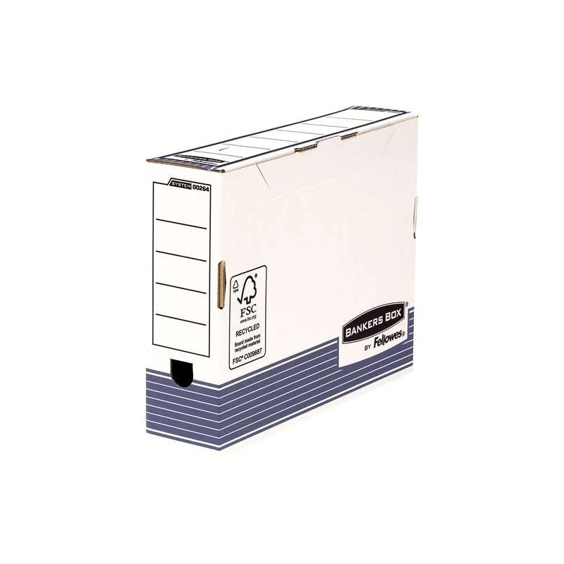 Fellowes Bankers Box Permanent Archive Box 80mm A4 - Fastfold Automatic Assembly - Recycled Cardboard, FSC Certification