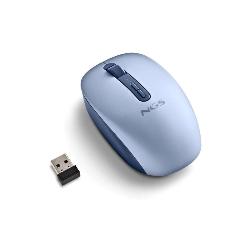 NGS Fog Dual Souris Sans Fil 1600 dpi - Bluetooth 5.2 et 2.4 GHz - 3 Boutons - Silencieuse - Couleur Bleu