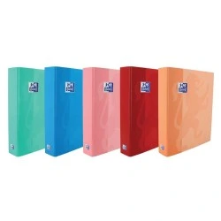 Oxford Pasta de Argolas Classic Formato A4+ - Capa Extradura Brilhante - Argolas em Forma de D 40mm - Cores Sortidas