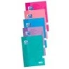 Oxford School Classic Spiral Notebook Extra-Hard Cover Write&Erase - Folio 4x4 with Margin - 80 Sheets - Assorted Colours