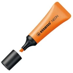 Stabilo Neon 72 Highlighter - Line Width between 2 and 5mm - Water-Based Ink - Tube-Shaped Body - Orange