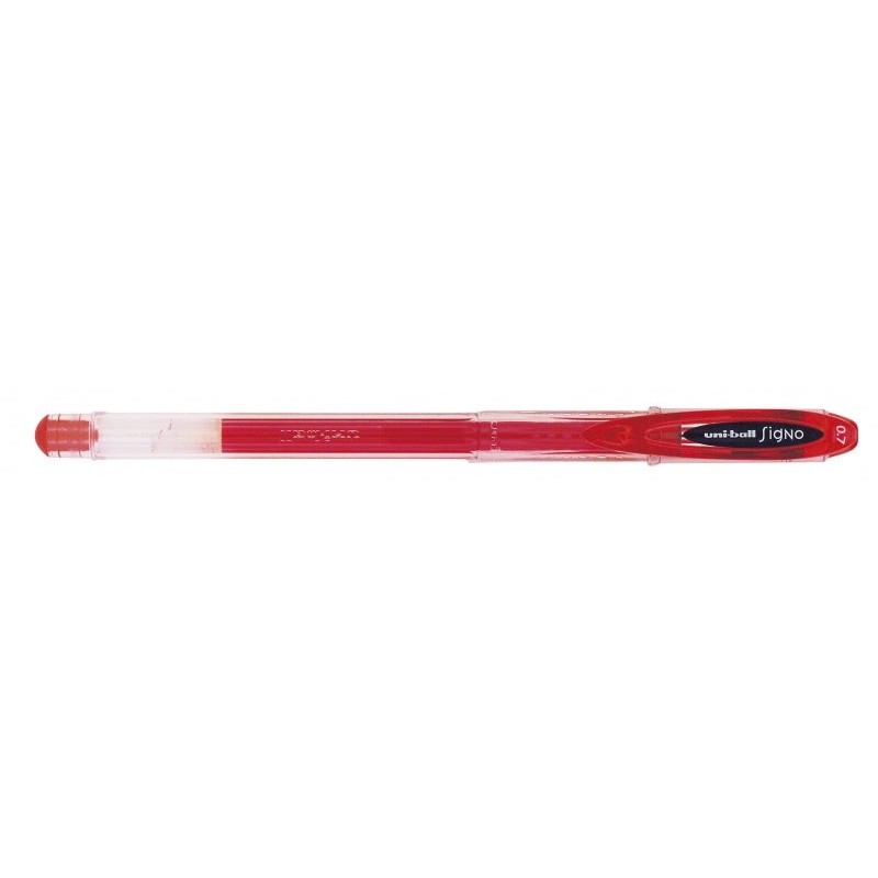 Uni-ball Signo UM-120 Roller à Encre Gel - Pointe Bille 0.7mm - Encre Résistante à l'Eau et à la Lumière - Coloris Rouge