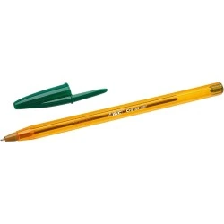 Bic Cristal Original Fine Esferográfica - Ponta Redonda de 0,8mm - Traço de 0,30mm - Tinta com Base de Óleo - Translúcido - Cor
