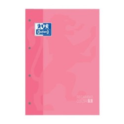 Oxford School Classic Refill Notebook - A4 Size - Soft Cover - Glued - 5x5 Squared - 80 Sheets - Bubblegum Pink