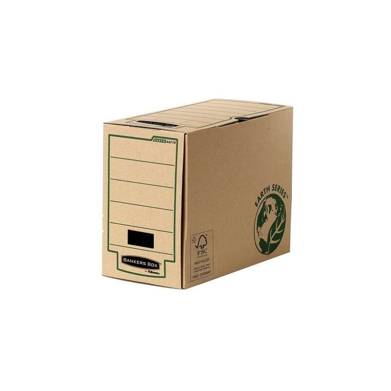 Fellowes Bankers Box Earth Caixa de Arquivo Definitivo Folio 150mm - Montagem Manual - Cartão Reciclado Certificação FSC - Cor