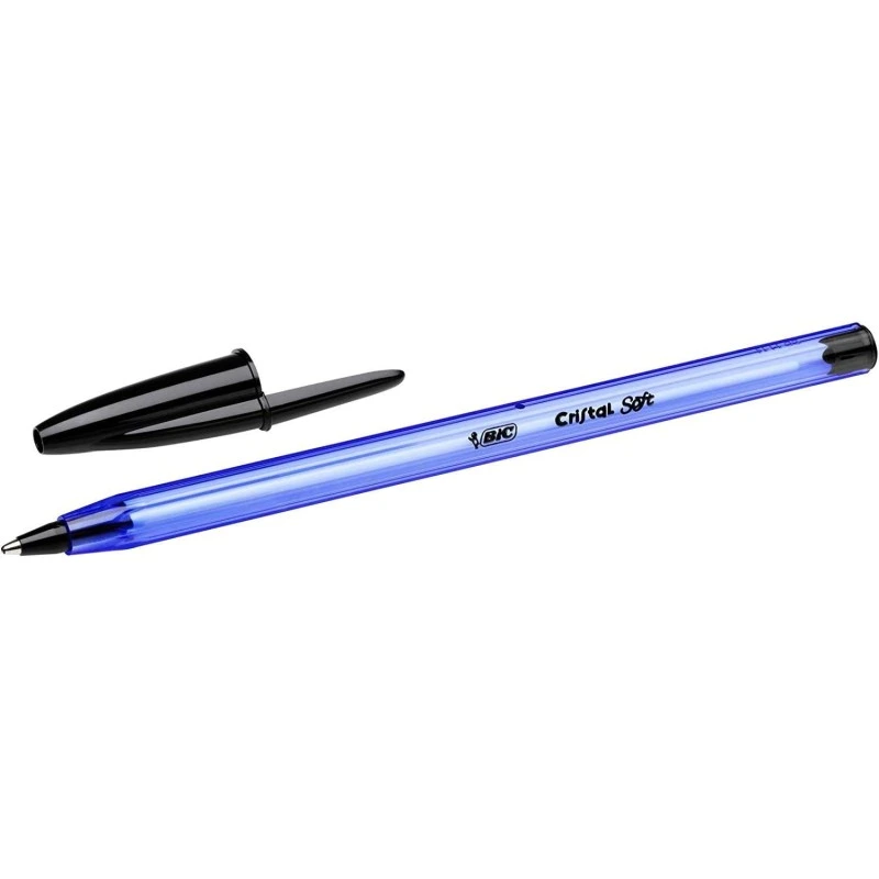 Bic Cristal Soft Ballpoint Pens - 1.2mm Medium Point - 0.45mm Line Width - Smoother Writing - Black