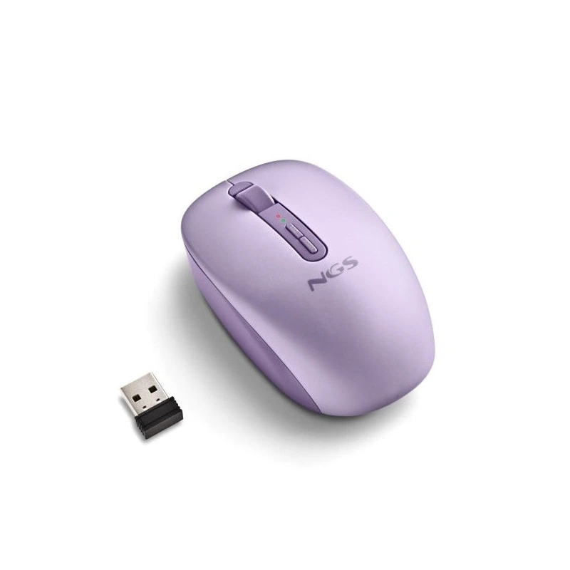 NGS Fog Dual Souris Sans Fil 1600 dpi - Bluetooth 5.2 et 2.4 GHz - 3 Boutons - Silencieuse - Couleur Pourpre