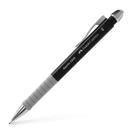 Faber-Castell Apollo Mechanical Pencil - 0.5mm Line - Ergonomic Grip - Built-In Eraser - Black Body