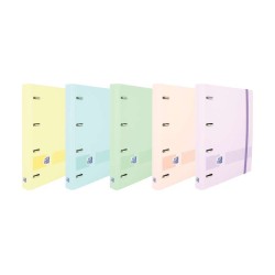 Oxford Europeanbinder Live & Go 4-Ring Binder A4+ Format with 5x5mm Squared Refill and 4 Punch Holes - Strong Plastic Cover