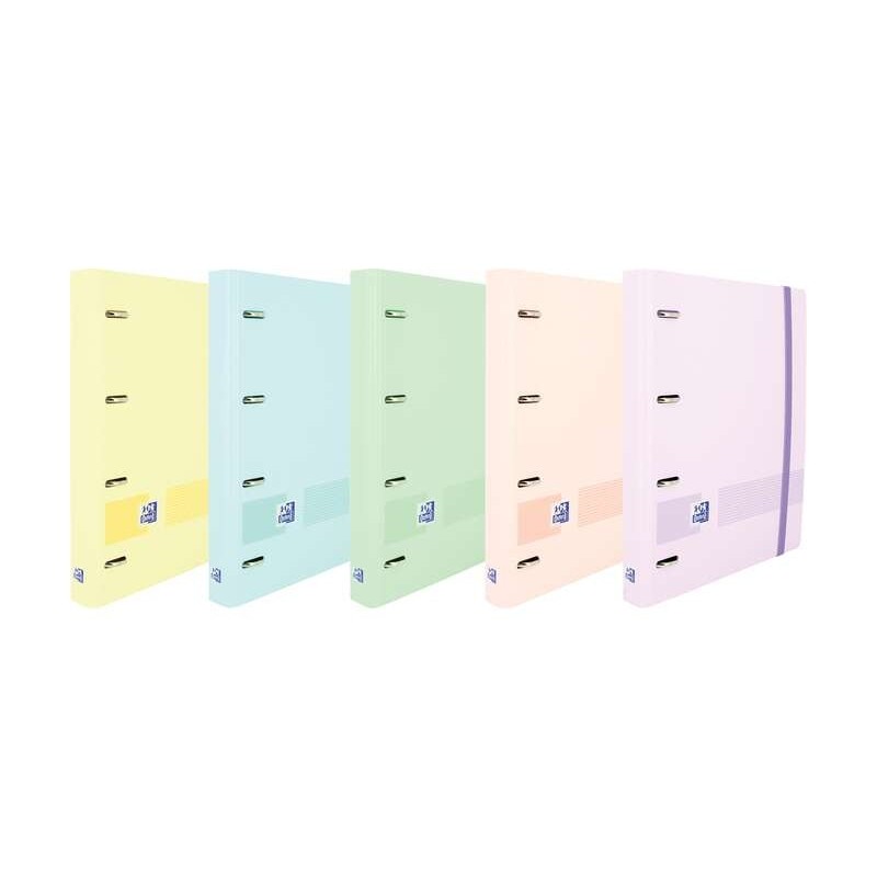 Oxford Europeanbinder Live & Go 4-Ring Binder A4+ Format with 5x5mm Squared Refill and 4 Punch Holes - Strong Plastic Cover