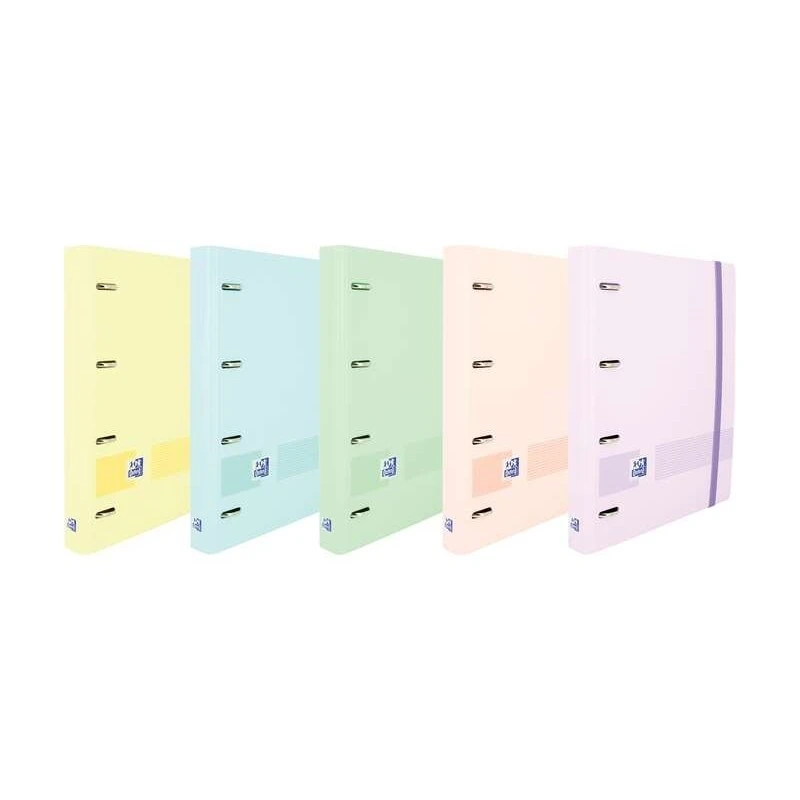 Oxford Europeanbinder Live & Go Carpeta de 4 Anillas Formato A4+ con Recambio Cuadriculado 5x5mm y 4 Taladros - Tapa de