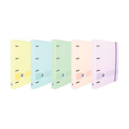 Oxford Europeanbinder Live & Go 4-Ring Binder A4+ Format with 5x5mm Squared Refill and 4 Punch Holes - Strong Plastic Cover