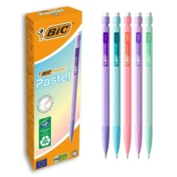 Bic Matic Pastel Mechanical Pencil 0.7mm HB with Eraser - Retractable Tip - Assorted Pastel Colour Barrels
