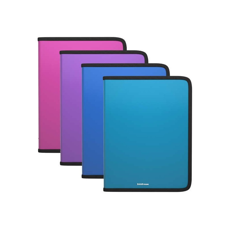 Erichkrause Pastas com Fecho de Correr Matt Vivid - A4+ - Cores Sortidas