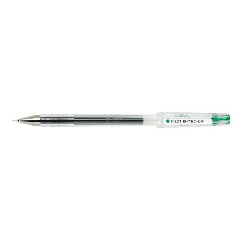 Pilot Esferográfica de Gel G-Tec C4 - Extra Fina - Recarregável - Ponta de Bola 0,4mm - Traço 0,2mm - Cor Verde